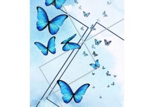 Panel Lateral 1.50x2.20 - Mariposas Azul